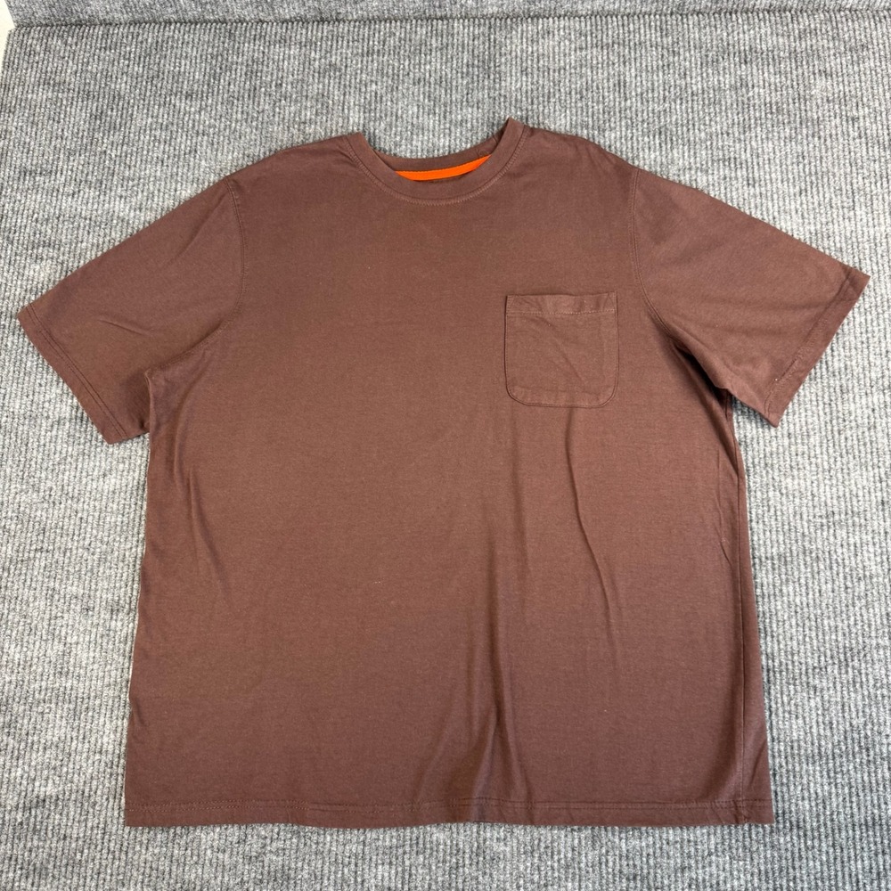 Boulder Creek Trading Co Shirt Mens 2XL BIG Brown Cotton Pocket Tee Gorpcore